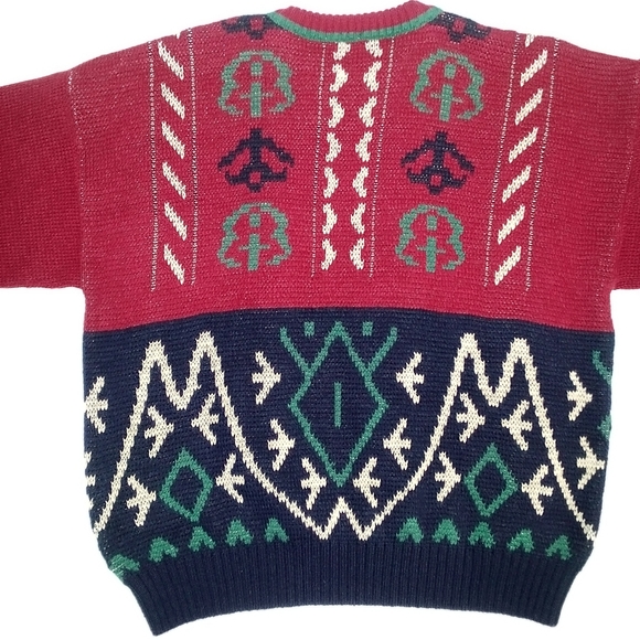 Vintage 90s OshKosh B'Gosh Wool Blend Knit Grandpa Sweater Italy Mens Large Tall - Picture 8 of 10